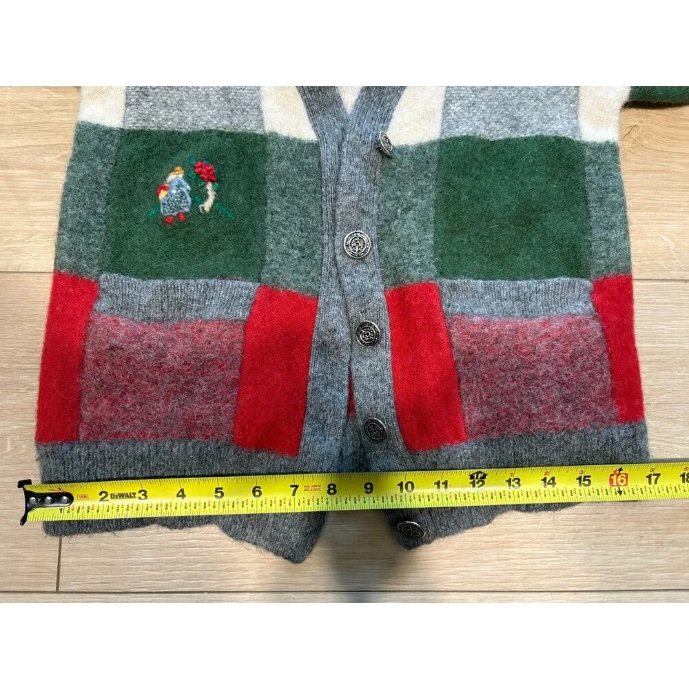 Vintage Hand Embroidered Sweater Apple Picking Fall Wool Cardigan 3S